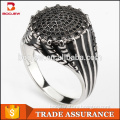 2015 factory direct sale Saudi arabia popular natural black gemstone silver platimum firng for men